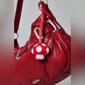 Puffy Faux Leather Loop Bag Charm